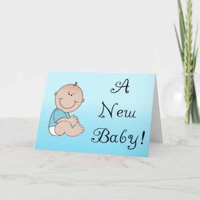 A New Baby - Boy Announcement (Front)
