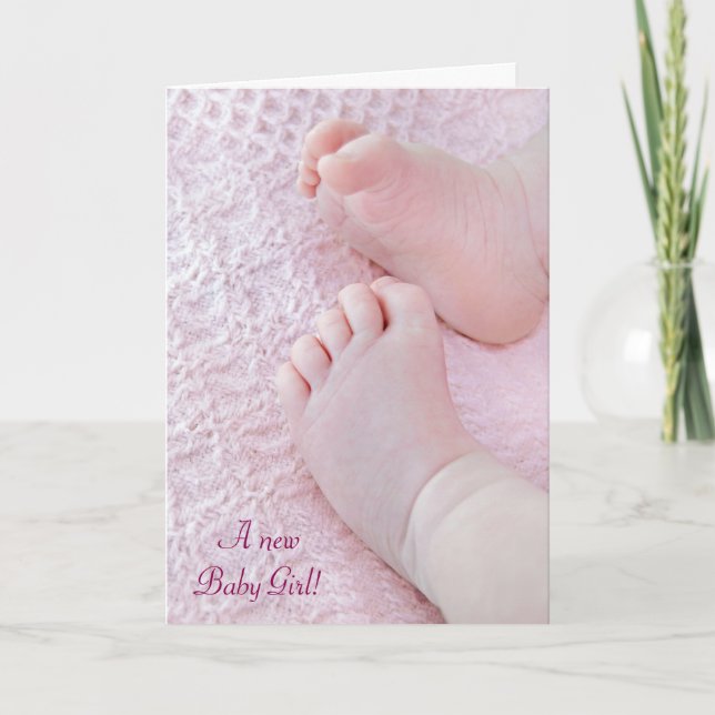 A New Baby Girl Card (Front)