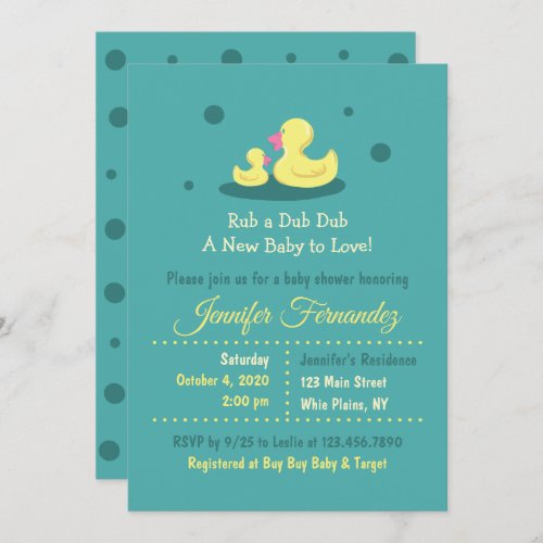 A new baby to Love Duck Baby Shower Invitation