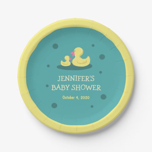 A New Baby to Love Duck Baby Shower Paper Plates