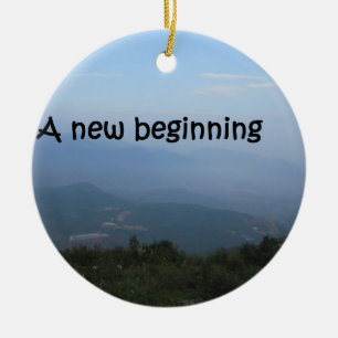 A new beginning ceramic ornament