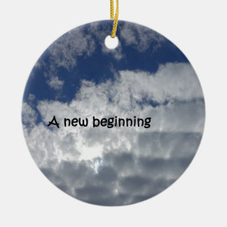 A new beginning ceramic ornament
