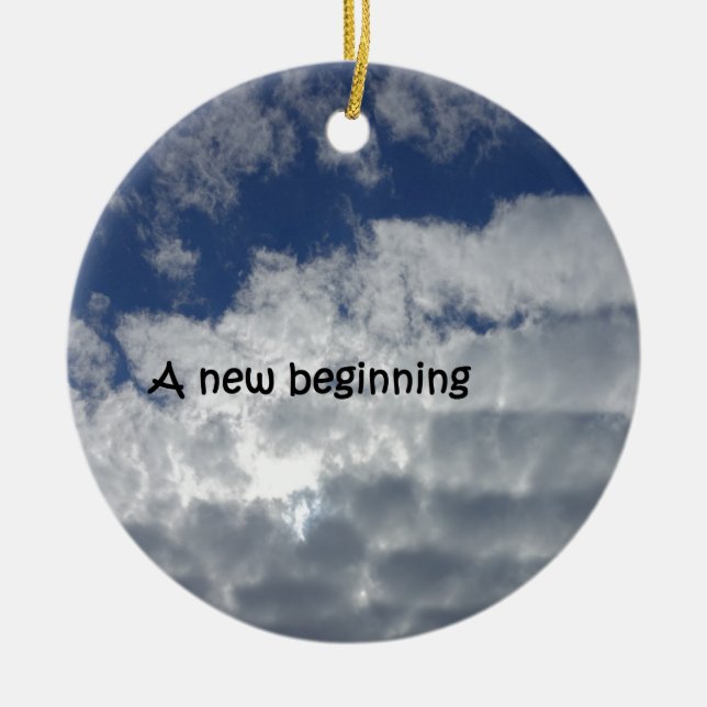 A new beginning ceramic ornament (Front)