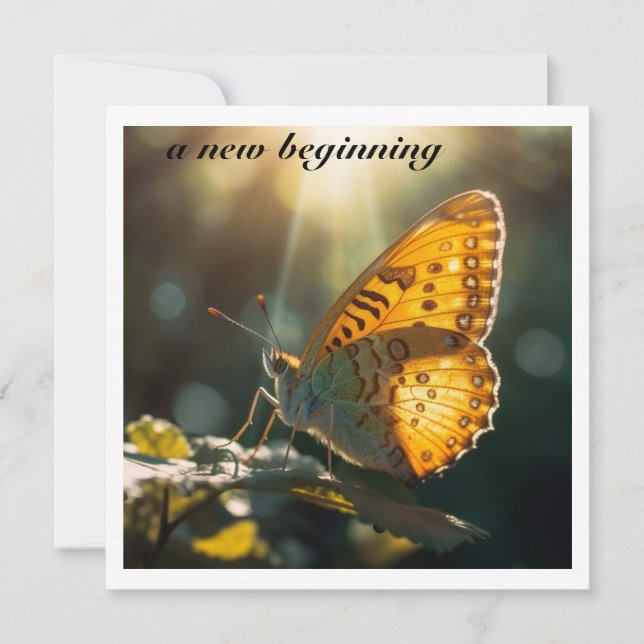 A New Beginning Yellow Butterfly Baby Shower  Invitation (Front)