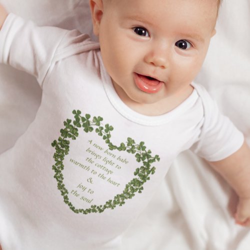 A new born babe brings light to the cottage baby bodysuit
