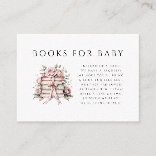 A New Chapter Baby Shower Books For Babies Enclosure Card