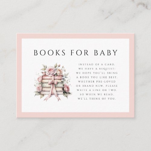 A New Chapter Baby Shower Books For Babies Enclosure Card