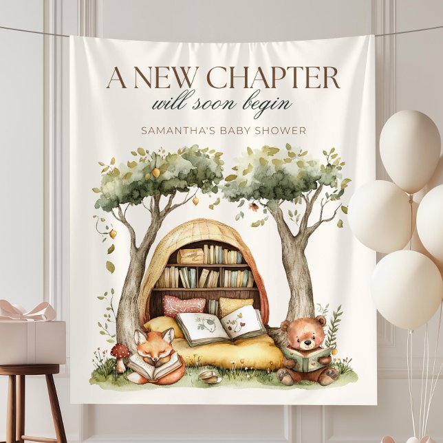 A New Chapter Baby Shower Decorations, Rustic Stor Tapestry (Creator Uploaded)