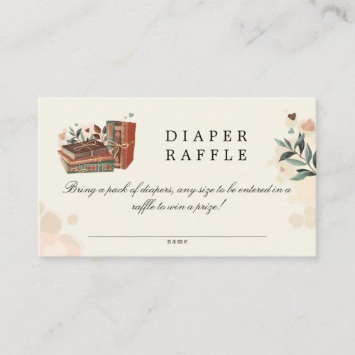 A New Chapter Baby Shower Diaper Raffle Enclosure Card