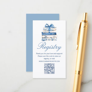 a new chapter baby Shower gift registry qr code Enclosure Card