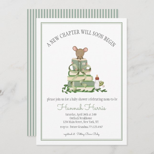 A New Chapter Baby Shower Invitation (Front/Back)