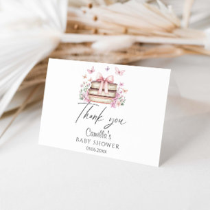 A new chapter Baby Shower  Letterpress Thank You Card