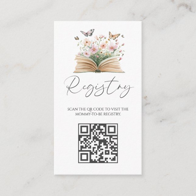 A New Chapter Baby Shower Registry  Enclosure Card (Front)