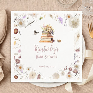 A New Chapter Baby Shower Storybook Wildflower Napkins
