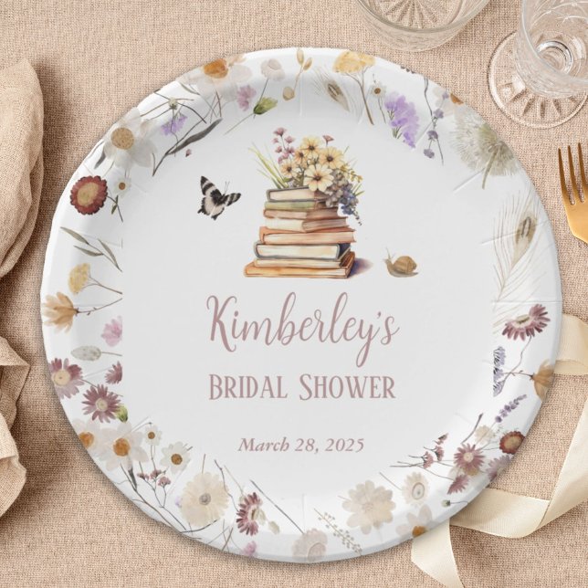 A New Chapter Baby Shower Storybook Wildflower Paper Plates (Creator Uploaded)