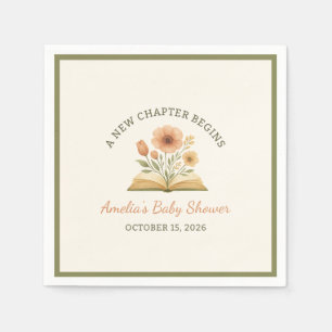 A New Chapter Baby Shower Storybook Wildflowers Napkins