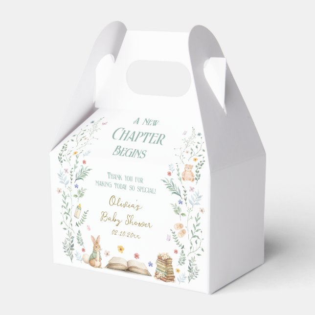 A New Chapter Baby Shower Thank You Favor Boxes (Front Side)