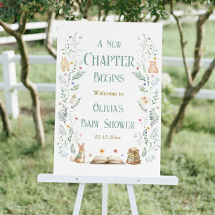 A New Chapter Baby Shower Welcome  Foam Board