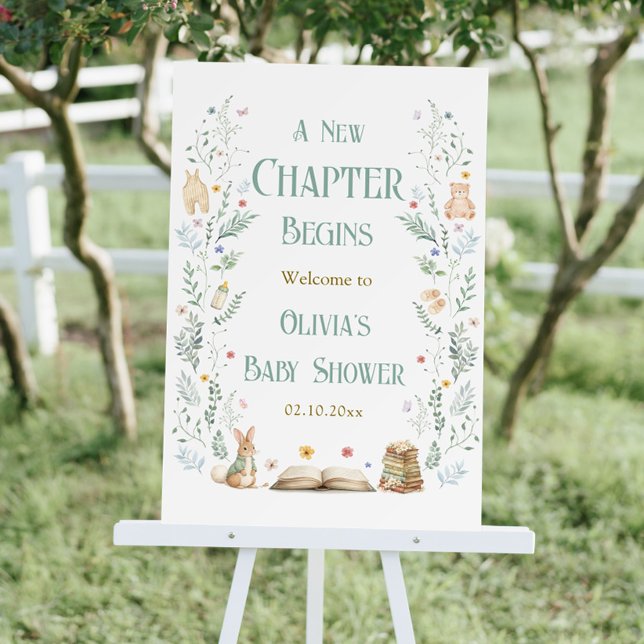 A New Chapter Baby Shower Welcome  Foam Board (Creator Uploaded)