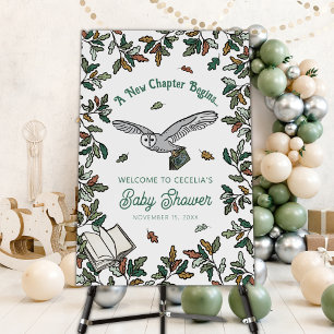 A New Chapter Baby Shower with Back Photo Welcome Foam Board