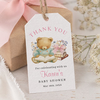 A New Chapter Begin Baby Shower Girl Thank you Gift Tags