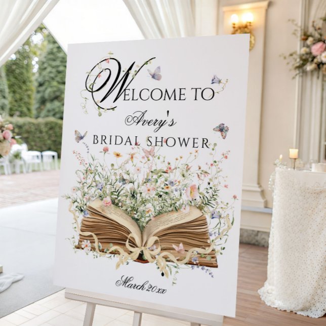 A New Chapter Begin Book Wildflower bridal shower Foam Board (Creator Uploaded)