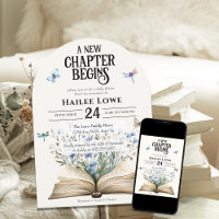 A New Chapter Begins Baby Shower Blue Wildflower