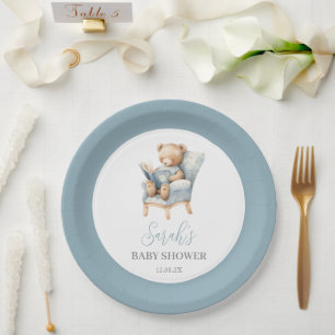 A New Chapter Begins Baby Shower Boy Paper Plates