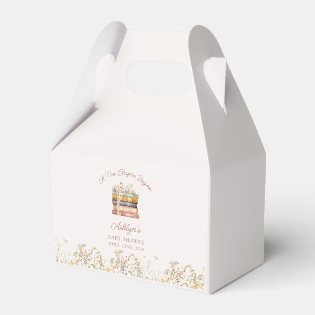  A New Chapter Begins Baby Shower Favor Boxes (Front Side)
