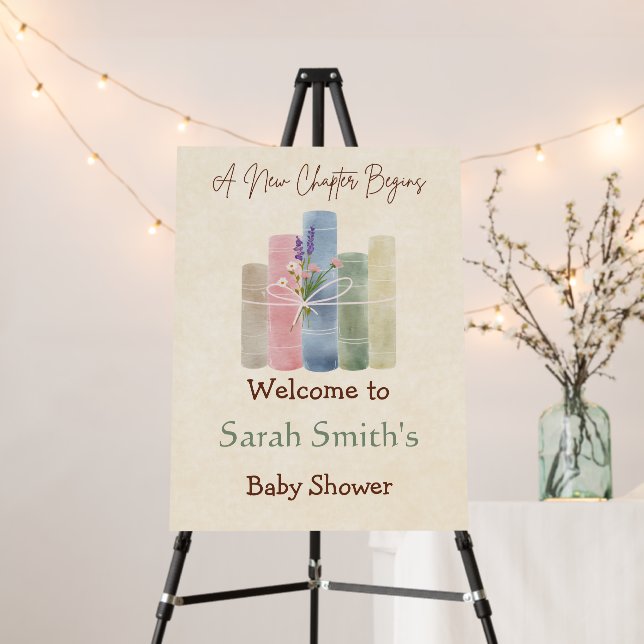 A New Chapter Begins Baby Shower Foam Board (In Situ (Stand))