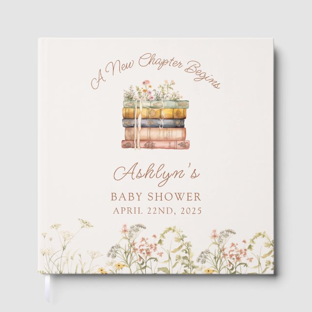  A New Chapter Begins Baby Shower Guest Book (Front)