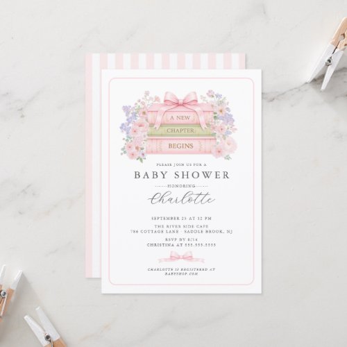 A New Chapter Begins Baby Shower Invitation