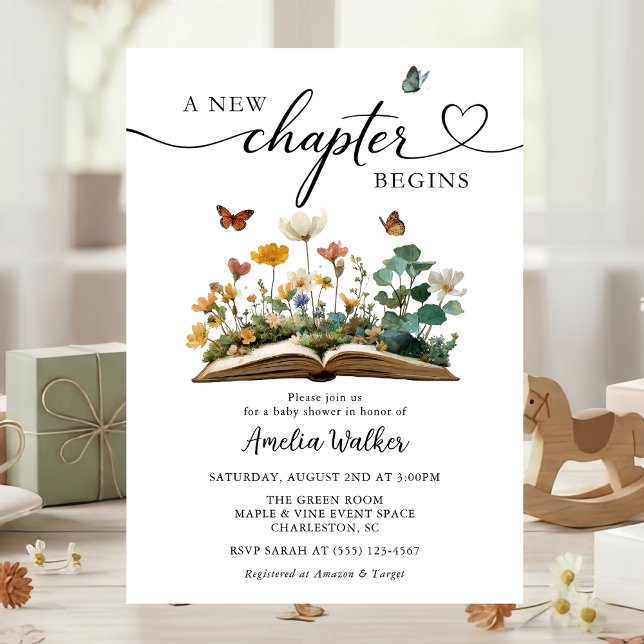 A New Chapter Begins Baby Shower Invitation (A new chapter begins)