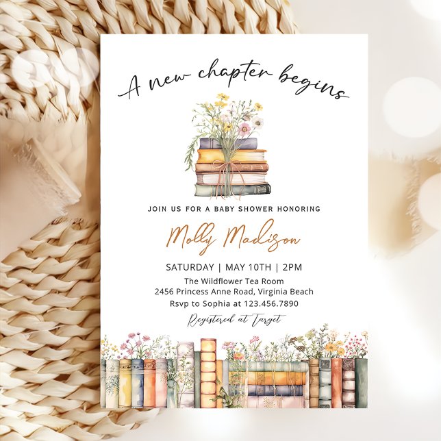 A New Chapter Begins Baby Shower Invitation (Creator Uploaded)