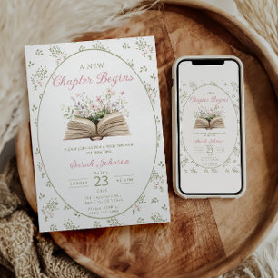 A New Chapter Begins Baby Shower Invitation Story