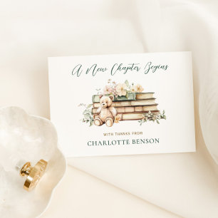 A New Chapter Begins Baby Shower Letterpress Thank You Card