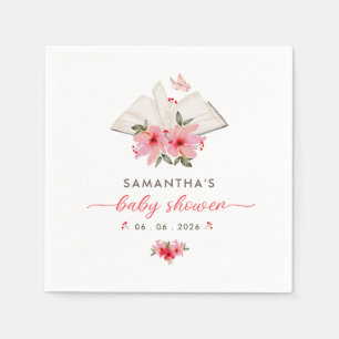A new chapter begins  baby shower  napkins