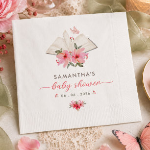 A new chapter begins  baby shower  napkins