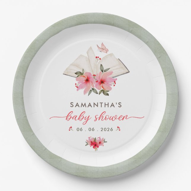 A new chapter begins  baby shower  paper plates (Front)