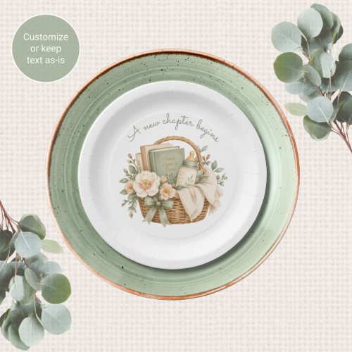 A New Chapter Begins Baby Shower Paper Plates