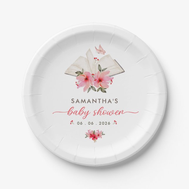 A new chapter begins  baby shower  paper plates (Front)