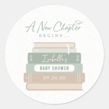 A New Chapter Begins Baby Shower Sticker