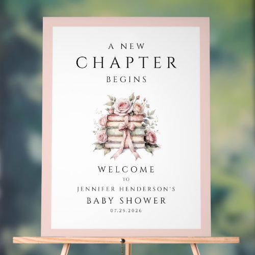 A New Chapter Begins Baby Shower Welcome Acrylic Sign