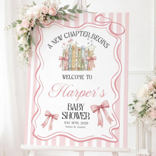 A New Chapter Begins Baby Shower Welcome Sign, Sto Foam Board