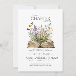 A New Chapter Begins Birthday Party Invitation