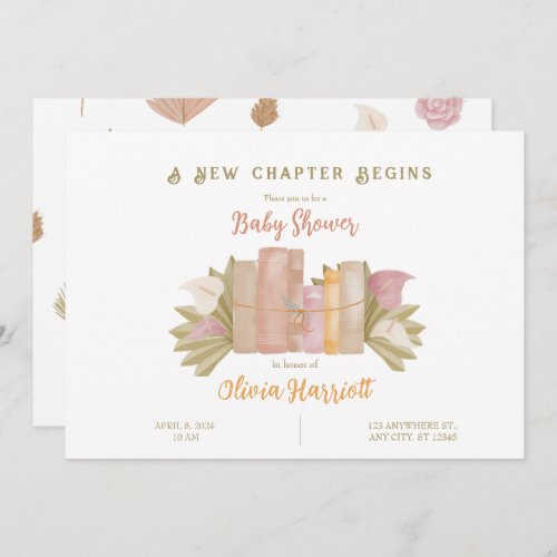A New Chapter Begins _ Boho Style Invitation