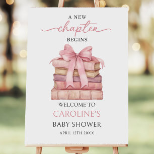 A New Chapter Begins Book Baby Shower Welcome Foam Board