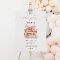 A New Chapter Begins Book Baby Shower Welcome Sign