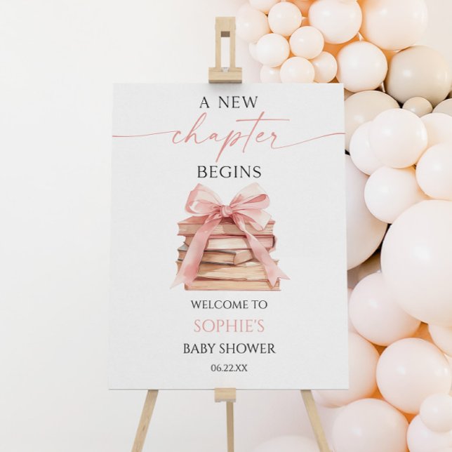 A New Chapter Begins Book Baby Shower Welcome Sign (Creator Uploaded)