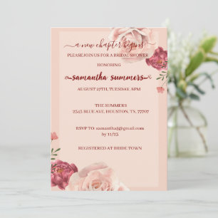 A new Chapter Begins Book Bridal shower Invitation